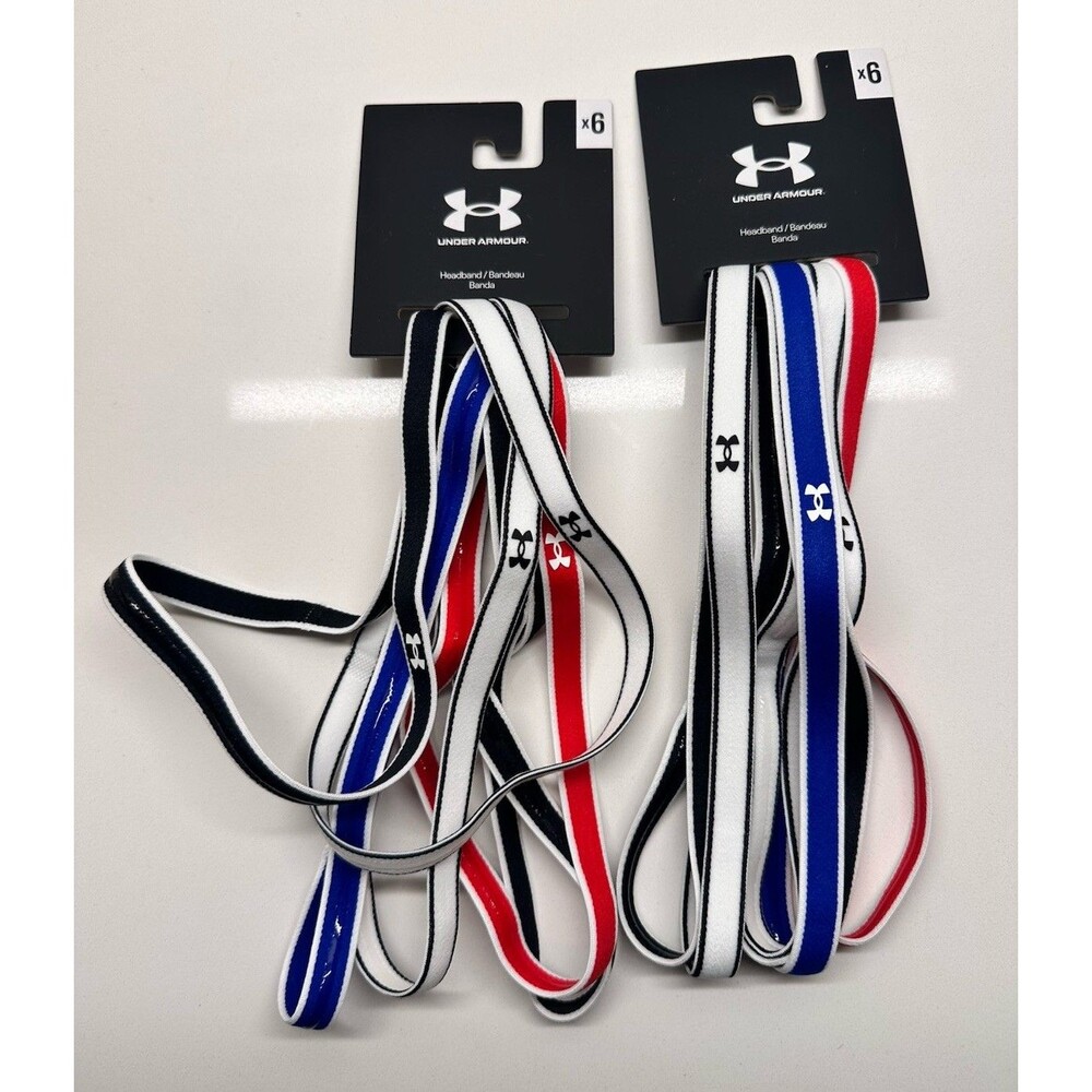 Lot of 12 NEW Under Armour UA Headbands Black/White/Blue/Red FREE Shipping